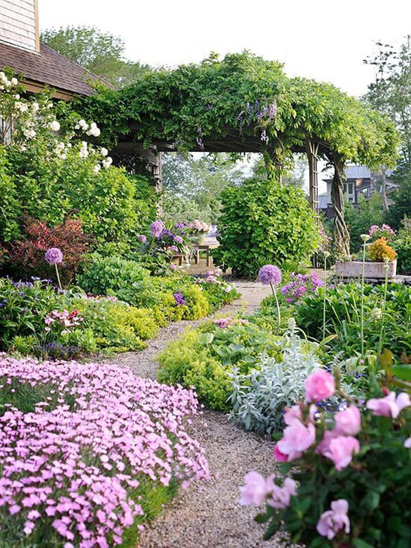 Magical Flower Garden with Pathway