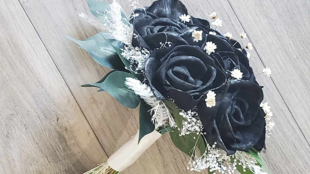 Black Rose Bridal Bouquet for Weddings