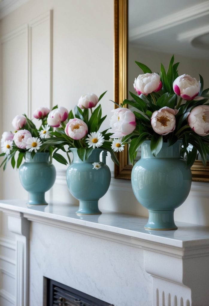 27. Peony and daisy vases