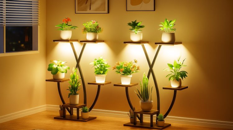 Plant Stand Indoor with Grow Light