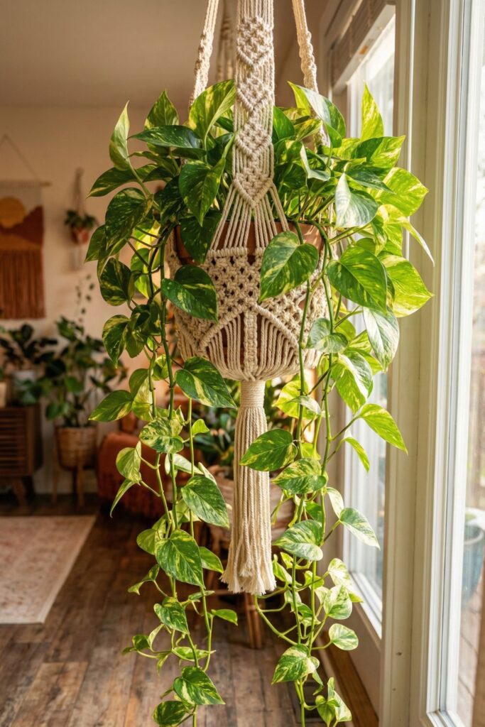 3. Golden Pothos (Epipremnum aureum)